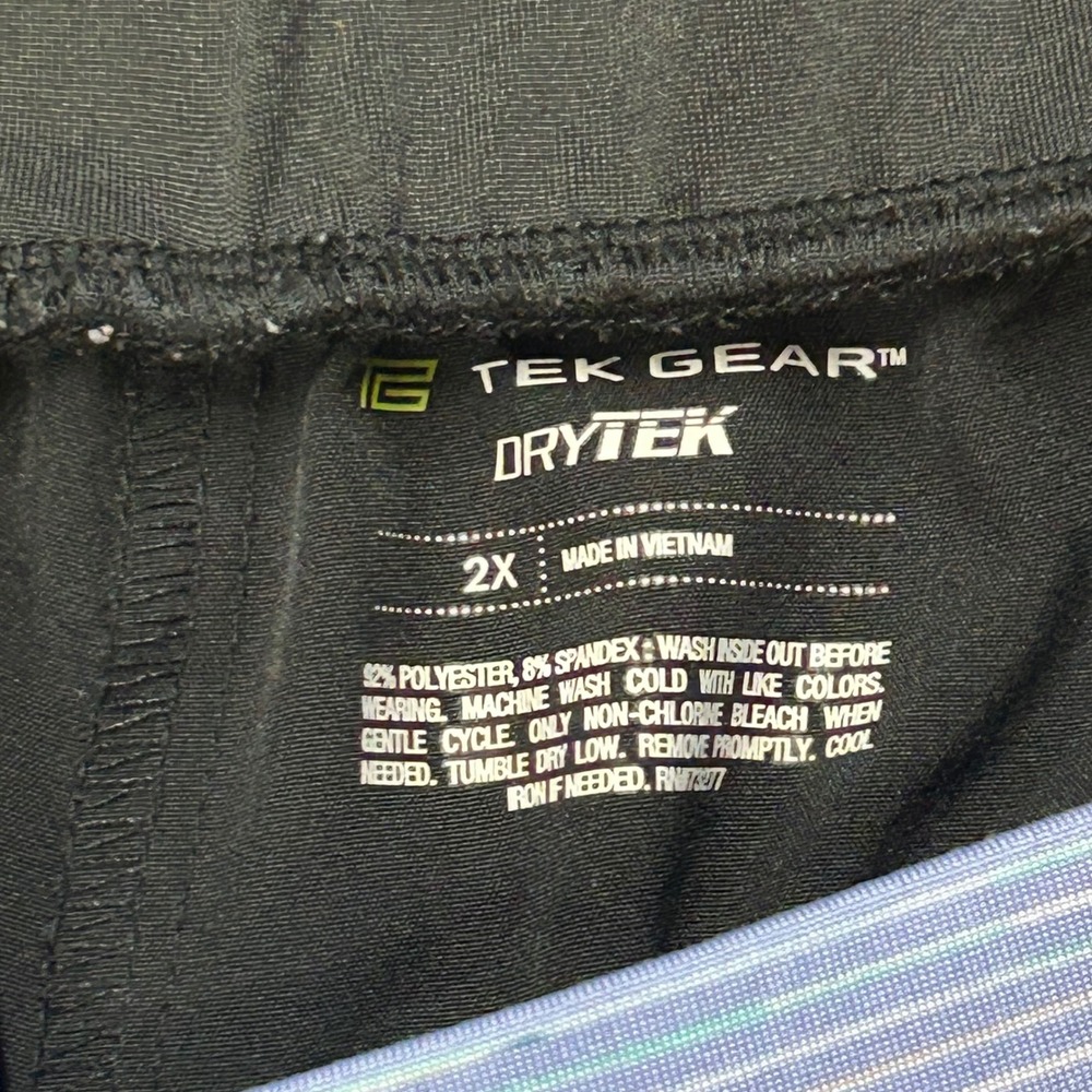 Lot of 2 Tek Gear DryTek Womens 2X Athletic Shorts Navy Blue Black Pockets - Picture 4 of 10
